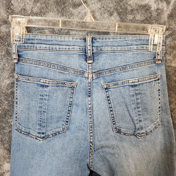 Rag Bone Jeans Womens 27 Blue Nina High Rise Ankle Flare Raw Hem Cropped Frayed - Picture 7 of 15